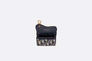 Saddle Flap Card Holder • Blue Dior Oblique Jacquard