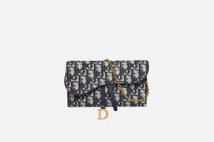 Saddle Long Wallet • Blue Dior Oblique Jacquard
