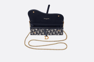 Saddle Long Wallet • Blue Dior Oblique Jacquard