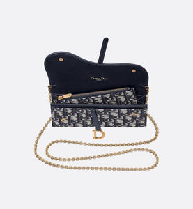 Saddle Long Wallet • Blue Dior Oblique Jacquard
