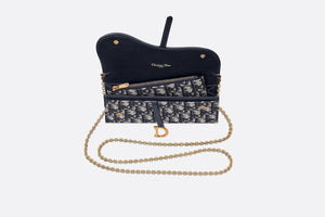Saddle Long Wallet • Blue Dior Oblique Jacquard