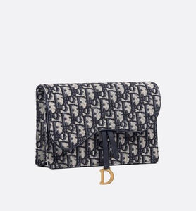Saddle Pouch • Blue Dior Oblique Jacquard