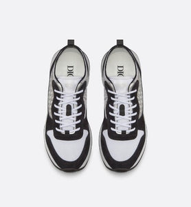 B25 Runner Sneaker • Black Suede with White Technical Mesh and Black Dior Oblique Canvas