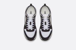 B25 Runner Sneaker • Black Suede with White Technical Mesh and Black Dior Oblique Canvas