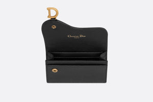 Saddle Flap Card Holder • Black Goatskin
