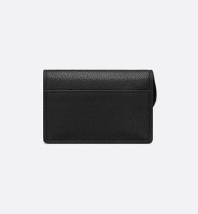 Saddle Flap Card Holder • Black Goatskin