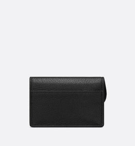 Saddle Flap Card Holder • Black Goatskin
