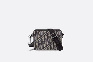 Pouch with Shoulder Strap • Beige and Black Dior Oblique Jacquard