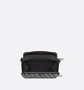 Pouch with Shoulder Strap • Beige and Black Dior Oblique Jacquard