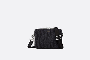 Pouch with Shoulder Strap • Black Dior Oblique Jacquard