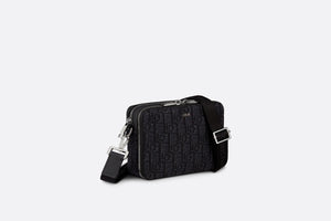 Pouch with Shoulder Strap • Black Dior Oblique Jacquard