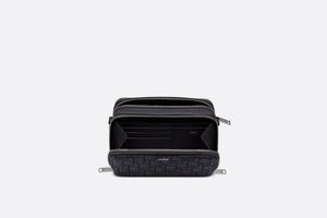 Pouch with Shoulder Strap • Black Dior Oblique Jacquard