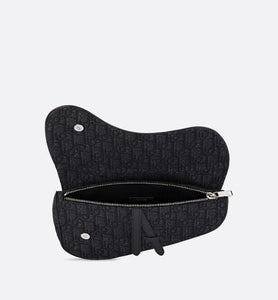 Saddle Bag • Black Dior Oblique Jacquard