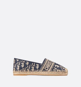 Dior Granville Espadrille • Deep Blue Dior Oblique Embroidered Cotton