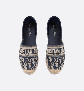 Dior Granville Espadrille • Deep Blue Dior Oblique Embroidered Cotton