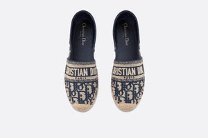 Dior Granville Espadrille • Deep Blue Dior Oblique Embroidered Cotton