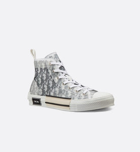 B23 High-Top Sneaker • White and Black Dior Oblique Canvas