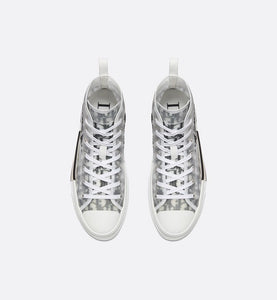 B23 High-Top Sneaker • White and Black Dior Oblique Canvas