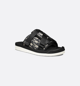 Dior Alpha Sandal • Beige and Black Dior Oblique Jacquard