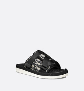 Dior Alpha Sandal • Beige and Black Dior Oblique Jacquard
