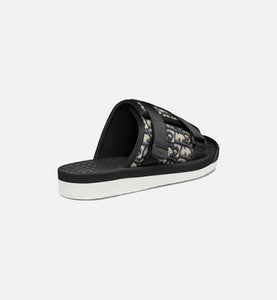 Dior Alpha Sandal • Beige and Black Dior Oblique Jacquard