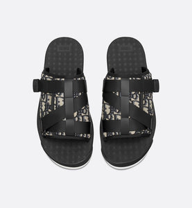 Dior Alpha Sandal • Beige and Black Dior Oblique Jacquard
