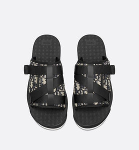 Dior Alpha Sandal • Beige and Black Dior Oblique Jacquard