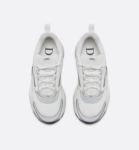 B22 Sneaker • White Technical Mesh with White and Silver-Tone Calfskin