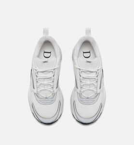B22 Sneaker • White Technical Mesh with White and Silver-Tone Calfskin
