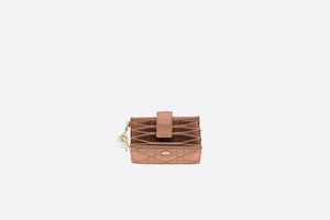 Lady Dior 5-Gusset Card Holder • Rose Des Vents Patent Cannage Calfskin