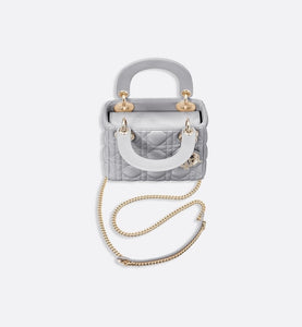 Mini Lady Dior Bag • Opaline Gray Pearlescent Cannage Lambskin