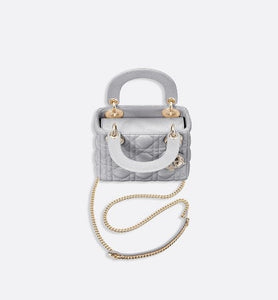 Mini Lady Dior Bag • Opaline Gray Pearlescent Cannage Lambskin
