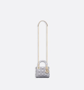 Mini Lady Dior Bag • Opaline Gray Pearlescent Cannage Lambskin