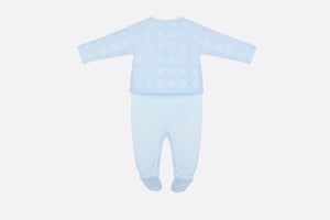 Cannage Sleepsuit • Sky Blue Cotton Poplin