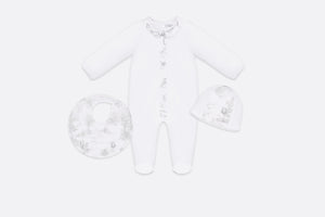 Newborn Gift Set • Gray Cotton Satin with Toile de Jouy Print