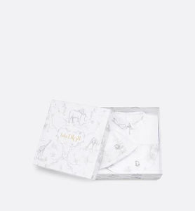 Newborn Gift Set • Gray Cotton Satin with Toile de Jouy Print