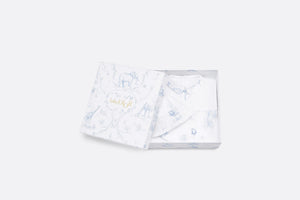 Newborn Gift Set • Pale Blue Cotton Satin with Toile de Jouy Print
