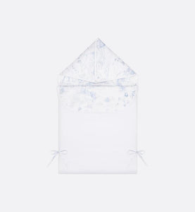 Bunting Bag • Pale Blue Cotton Satin with Toile de Jouy Print