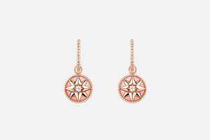 Rose Des Vents Earrings • Pink Gold, Diamonds and Pink Opal