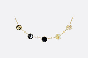 Rose Des Vents and Rose Céleste Necklace • Yellow and White Gold, Diamond, Mother-of-Pearl and Onyx
