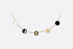 Rose Des Vents and Rose Céleste Necklace • Yellow and White Gold, Diamond, Mother-of-Pearl and Onyx