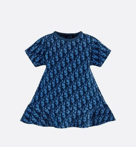 Dress • Blue Dior Oblique Stretch Velvet Jacquard