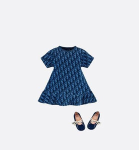 Dress • Blue Dior Oblique Stretch Velvet Jacquard