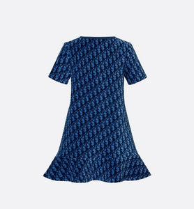 Dress • Blue Dior Oblique Stretch Velvet Jacquard