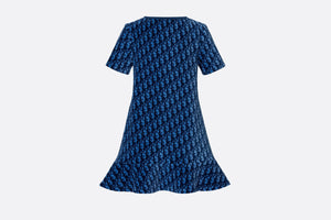Dress • Blue Dior Oblique Stretch Velvet Jacquard