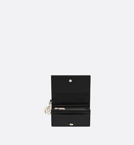 Mini Lady Dior Wallet • Black Patent Cannage Calfskin