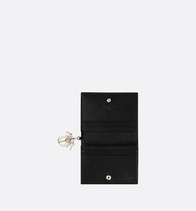 Mini Lady Dior Wallet • Black Patent Cannage Calfskin