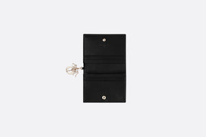 Mini Lady Dior Wallet • Black Patent Cannage Calfskin