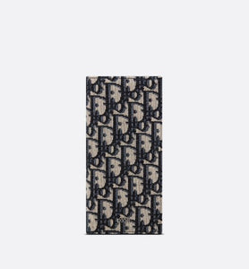 Vertical Long Wallet • Beige and Black Dior Oblique Jacquard