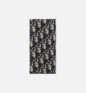Vertical Long Wallet • Beige and Black Dior Oblique Jacquard